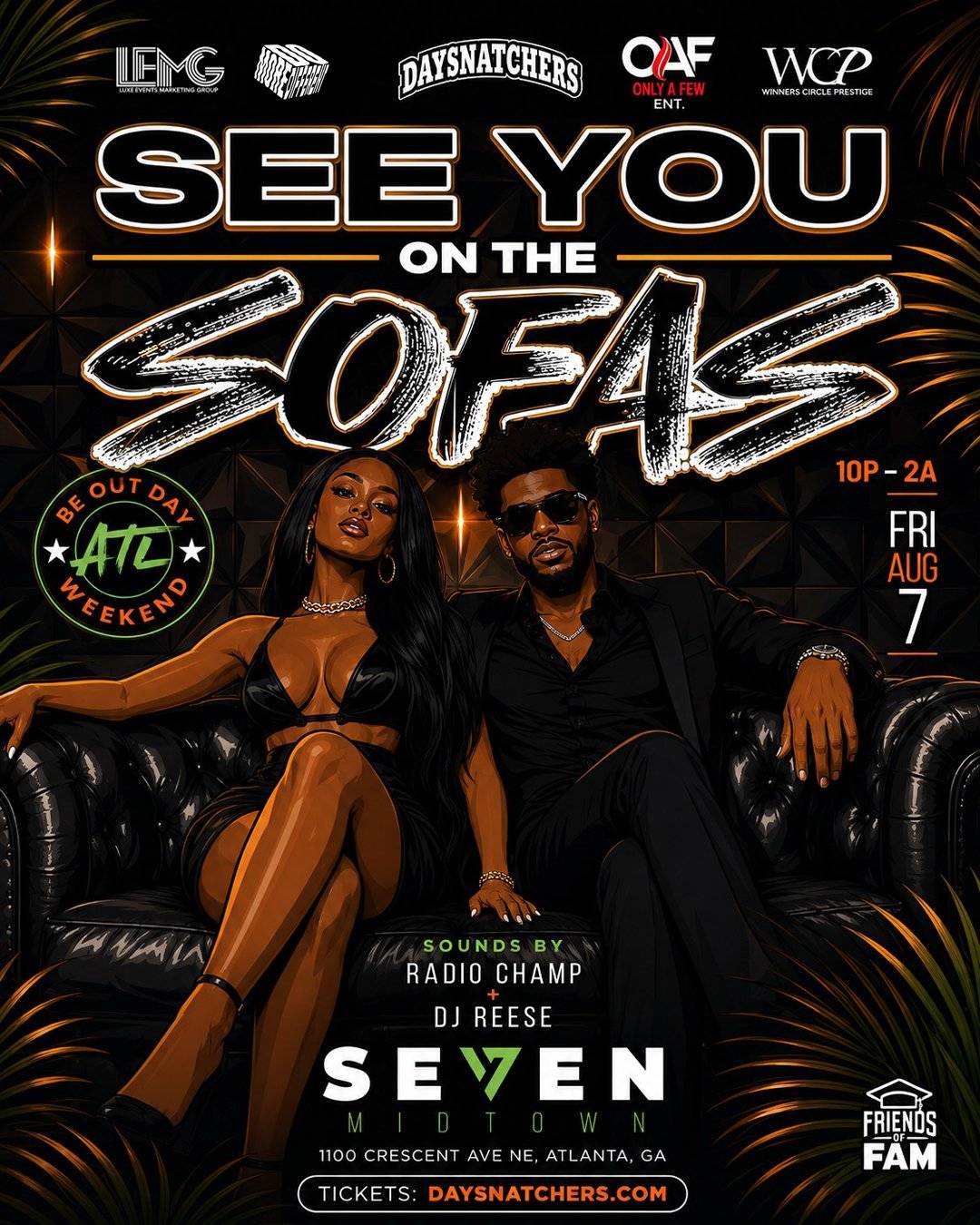 See You On The Sofas: Be Out Day Weekend Kick-Off flyer — 1100 Crescent Ave NE, Atlanta