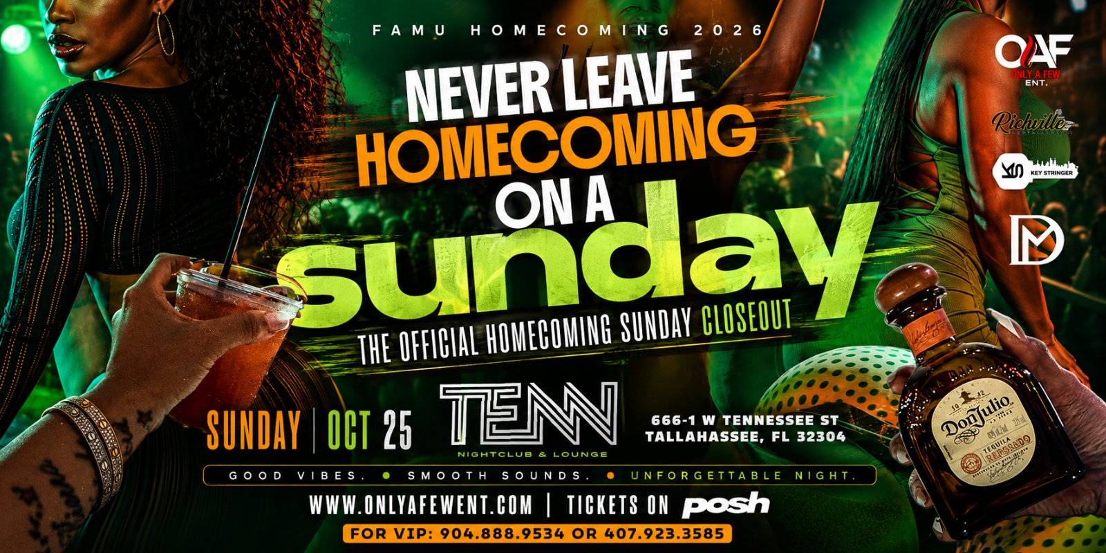 NEVER LEAVE HOMECOMING ON A SUNDAY